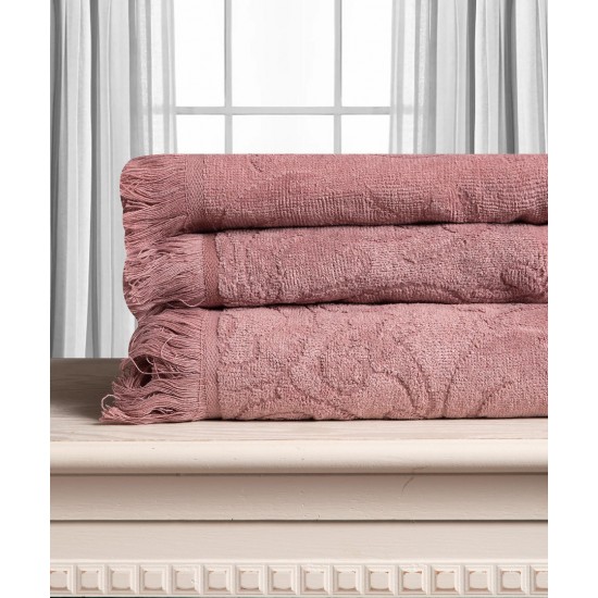 Βαμβακερή ζακάρ πετσέτα ALICIA 520gsm (50cm X 100cm) ανοιχτό καφέ 