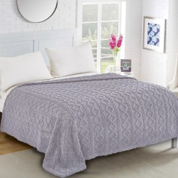 Fleece Knitted (160cm X 220cm) ανοιχτό γκρί