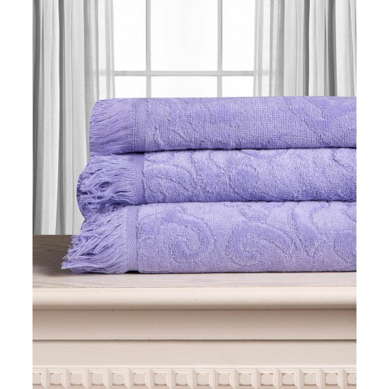 Βαμβακερή ζακάρ πετσέτα ALICIA 520gsm (80cm X 150cm) λιλά