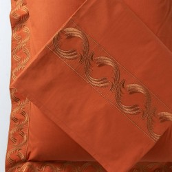 σεντόνια βαμβακερά ( 230cm X 250cm 2x 50cm X 70cm) M110 κεραμιδί