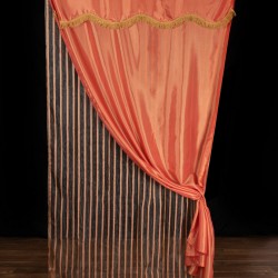 Κουρτίνα Maria (150cm X 280cm) με τούνελ πορτοκαλί