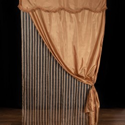 Κουρτίνα Maria (150cm X 280cm) με τούνελ χρυσή