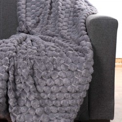 Διακοσμητικό γούνινο ριχτάρι Mink (170cm X 220cm) γκρί
