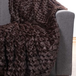 Διακοσμητικό γούνινο ριχτάρι Mink (170cm X 220cm) καφέ