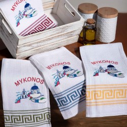Σετ 12 τεμαχίων ποτηρόπανα (50cm X 70cm) εκκλησία MYKONOS