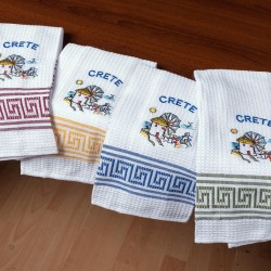 Σετ 12 τεμαχίων ποτηρόπανα (45cm X 65cm) ανεμόμυλος CRETE