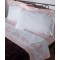 Silk Fashion Χειροποιητο Απλικε Σεντονι Nj01 Τεσσαρων Τεμαχιων (225Cm X 270Cm) Λευκο/Ροζ