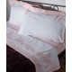 Silk Fashion Χειροποιητο Απλικε Σεντονι Nj01 Τεσσαρων Τεμαχιων (225Cm X 270Cm) Λευκο/Ροζ