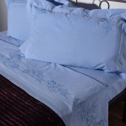 Silk Fashion Χειροποιητο Απλικε Σεντονι Nj01 Τεσσαρων Τεμαχιων (225Cm X 270Cm) Σιελ