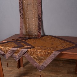 Σετ 4 τεμαχίων (85cm X 85cm, 40cm X 110cm, 2x40cm X 40cm) NK-0744-1 Καφέ