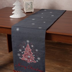 Χριστουγεννιάτικη τραβέρσα NW347 (35cm X 175cm) ανθρακί