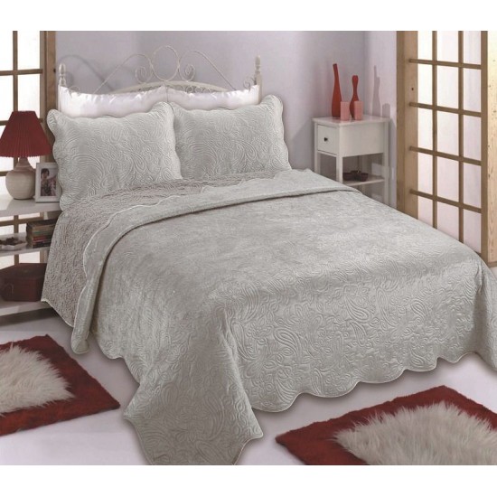 Silk Fashion Κουβέρτα Βελούδο Με Sherpa Nx2211 (220Cm X 240Cm + 2X50Cm X 70Cm) Light Grey