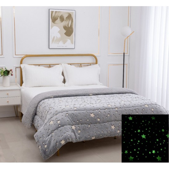Silk Fashion Παιδικό Φωσφοριζέ Κουβερτοπάπλωμα Star (170Cm X 220Cm) Γκρί
