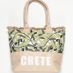 Τσάντα με χερούλι (49cm X 15cm X 34cm) ελιά CRETE