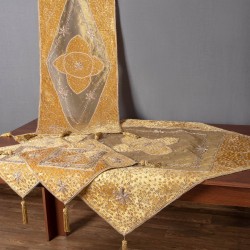 Σετ 4 τεμαχίων (90cm X 90cm, 42cm X 105cm, 2x38cm X 38cm) Ουρανία Χρυσό