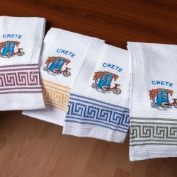 Σετ 12 τεμαχίων ποτηρόπανα (45cm X 65cm) ποδήλατο CRETE