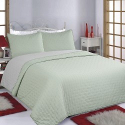 ΚΟΥΒΕΡΛΙ σετ (240cm X 260cm +2x50cm X 70cm) PON-PON Mint/grey