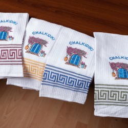 Σετ 12 τεμαχίων ποτηρόπανα (45cm X 65cm) ποδήλατο CHALKIDIKI