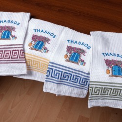 Σετ 12 τεμαχίων ποτηρόπανα (45cm X 65cm) πόρτα THASSOS