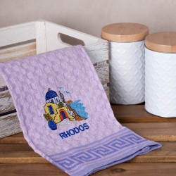 Σετ 12 τεμαχίων ποτηρόπανα γκοφρέ (50cm X 70cm) λιλά εκκλησία RHODES