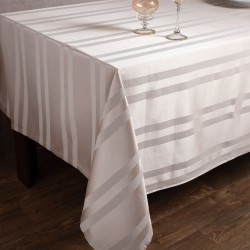 Ριγέ τραπεζομάντηλο Dimitra (150cm X 230cm) Ivory