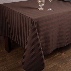 Silk Fashion Ριγέ Τραπεζομάντηλο Dimitra (150Cm X 270Cm) Καφέ