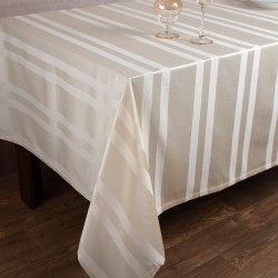 Ριγέ τραπεζομάντηλο Dimitra (150cm X 230cm) μπέζ