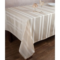 Silk Fashion Ριγέ Τραπεζομάντηλο Dimitra (150Cm X 270Cm) Μπέζ