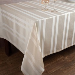 Silk Fashion Ριγέ Τραπεζομάντηλο Dimitra (150Cm X 270Cm) Μπέζ