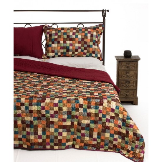 Silk Fashion Κουβερλι Σετ (160Cm X 220Cm + 1 X 50Cm X 70Cm) Σκακι