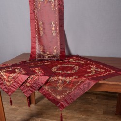 Σετ 4 τεμαχίων (85cm X 85cm, 40cm X 110cm, 2x40cm X 40cm) SL-0639 Μπορντώ