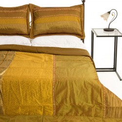 Silk Fashion Κουβερλι Σετ (220Cm X 240Cm + 2 X 50Cm X 70Cm) Taj Mahal Χρυσό