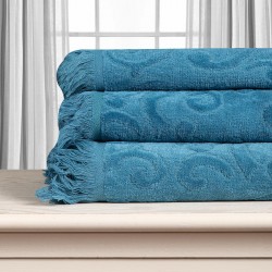 Βαμβακερή ζακάρ πετσέτα ALICIA 520gsm (40cm X 60cm) Teal