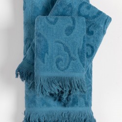 Βαμβακερή ζακάρ πετσέτα ALICIA 520gsm (40cm X 60cm) Teal