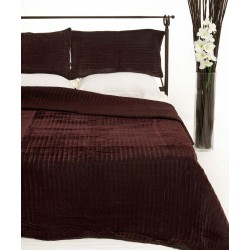 Silk Fashion Κουβερλι Σετ (220Cm X 240Cm + 2 X 50Cm X 70Cm) Velvet Μελιτζανί