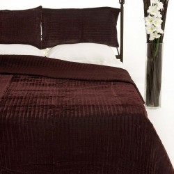 Silk Fashion Κουβερλι Σετ (220Cm X 240Cm + 2 X 50Cm X 70Cm) Velvet Μελιτζανί