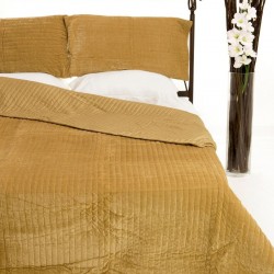 Silk Fashion Κουβερλι Σετ (220Cm X 240Cm + 2 X 50Cm X 70Cm) Velvet Χρυσό