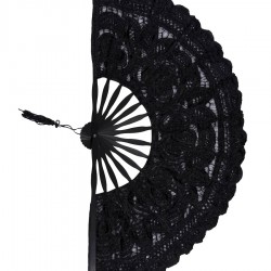 Χειροποίητη βεντάλια (22cm) μαύρη
