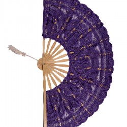 Χειροποίητη βεντάλια (22cm) μώβ