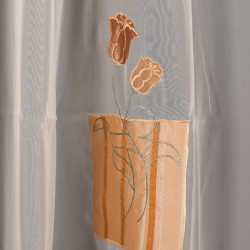 Κουρτίνα W52-5708 (300cm X 300cm) με τρέσα μπεζ