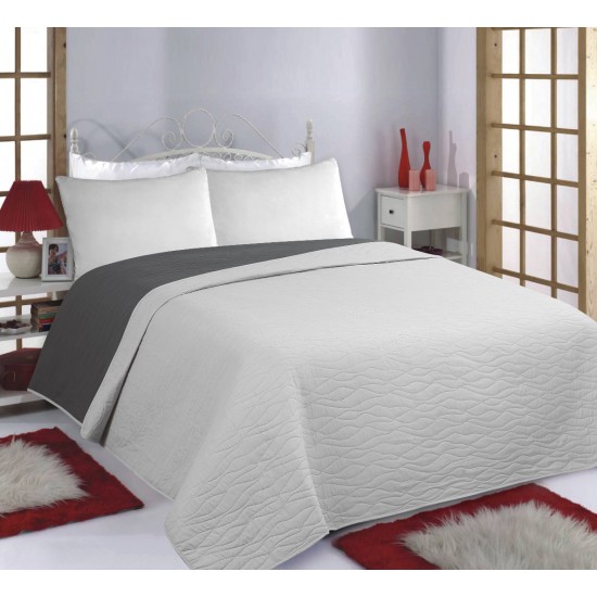 ΚΟΥΒΕΡΛΙ σετ (220cm X 240cm) WAVES Grey/anthracite