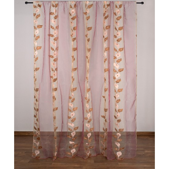 Κουρτίνα Zj05 (280cm X 300cm) με τρέσα μωβ