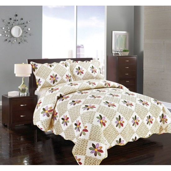 Silk Fashion Κουβερλι Σετ (220Cm X 240Cm + 2 X 50Cm X 70Cm) Μαργαριτα