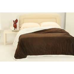 Silk Fashion Κουβέρτα Fleece Με Sherpa (170Cm X 220Cm) Ξυρισμένο Καφέ